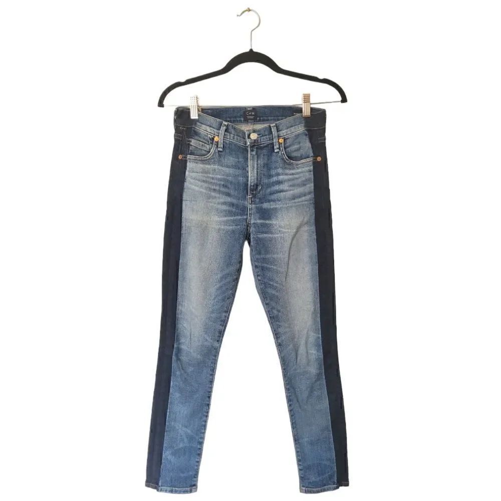 Citizens of Humanity Racing Stripe Rocket Crop Skinny Jeans